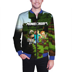 Бомбер мужской Minecraft, цвет: 3D-синий — фото 2