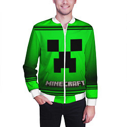 Бомбер мужской Minecraft, цвет: 3D-белый — фото 2