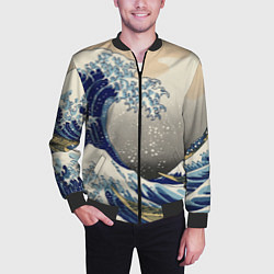 Бомбер мужской ЯПОНСКАЯ КАРТИНА, цвет: 3D-черный — фото 2