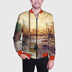 Бомбер мужской GTA San Andreas, цвет: 3D-красный — фото 2