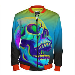 Мужской бомбер Neon skull