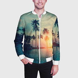 Бомбер мужской Пальмы, цвет: 3D-белый — фото 2