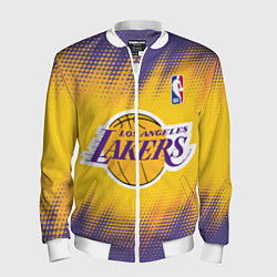 Бомбер мужской Los Angeles Lakers, цвет: 3D-белый