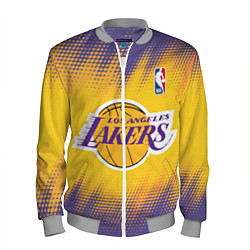 Бомбер мужской Los Angeles Lakers, цвет: 3D-меланж