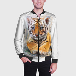 Бомбер мужской Tiger Art, цвет: 3D-черный — фото 2