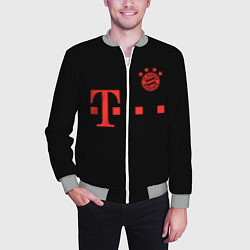 Бомбер мужской FC Bayern Munchen 20-21 - black, цвет: 3D-меланж — фото 2