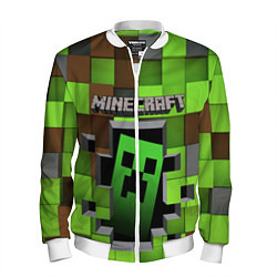 Бомбер мужской Minecraft, цвет: 3D-белый