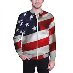 Бомбер мужской США USA, цвет: 3D-меланж — фото 2