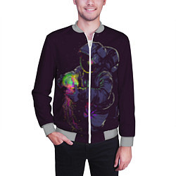 Бомбер мужской Медуза и космонавт, цвет: 3D-меланж — фото 2