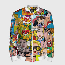 Бомбер мужской Pop Art, цвет: 3D-белый