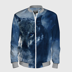 Бомбер мужской Красивый волк, цвет: 3D-меланж