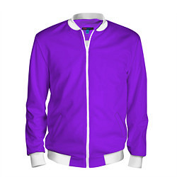 Бомбер мужской Фиолетовый, цвет: 3D-белый