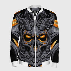 Бомбер мужской Череп дьявола, цвет: 3D-белый