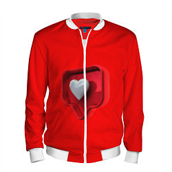 Бомбер мужской Электронное сердце, цвет: 3D-белый