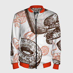 Бомбер мужской Вкусности, цвет: 3D-красный