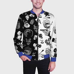 Бомбер мужской КРОВОСТОК ТАТУИРОВКИ ЧБ, цвет: 3D-синий — фото 2