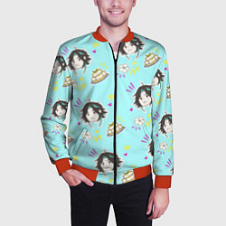 Бомбер мужской Сяо и тофу, цвет: 3D-красный — фото 2