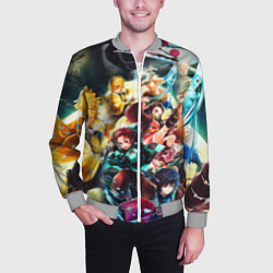 Бомбер мужской КЛИНОК РАССЕКАЮЩИЙ ДЕМОНОВ ПЕРСОНАЖИ, цвет: 3D-меланж — фото 2