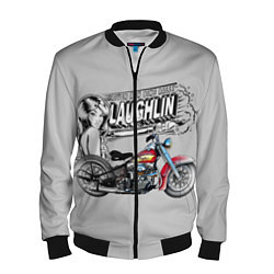 Бомбер мужской Bike Rally Laughlin 2018, цвет: 3D-черный