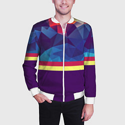 Бомбер мужской Геометрическая Абстракция, цвет: 3D-белый — фото 2