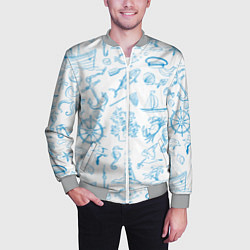 Бомбер мужской Морская тема, цвет: 3D-меланж — фото 2