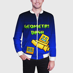 Бомбер мужской Geometry Dash, цвет: 3D-белый — фото 2