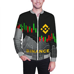 Бомбер мужской BINANCE БИНАНС ГРАФИК, цвет: 3D-меланж — фото 2