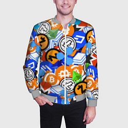 Бомбер мужской КРИПТОВАЛЮТЫ CRYPTOCURRENCY, цвет: 3D-меланж — фото 2