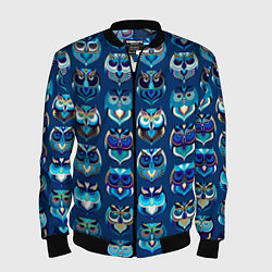 Бомбер мужской Совы, цвет: 3D-черный