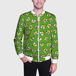 Бомбер мужской Смайлы Лягушки, цвет: 3D-белый — фото 2