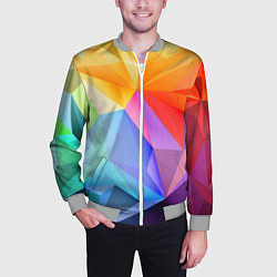 Бомбер мужской Радужная геометрия, цвет: 3D-меланж — фото 2