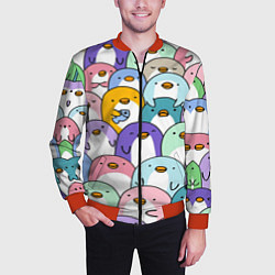 Бомбер мужской Пингвины, цвет: 3D-красный — фото 2