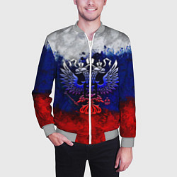 Бомбер мужской Россия Russia Герб, цвет: 3D-меланж — фото 2