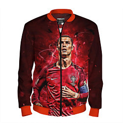 Бомбер мужской Cristiano Ronaldo Portugal, цвет: 3D-красный