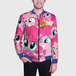 Бомбер мужской Pinkie Pie pattern, цвет: 3D-синий — фото 2