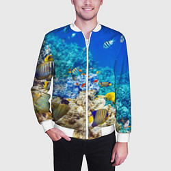 Бомбер мужской Морской мир, цвет: 3D-белый — фото 2