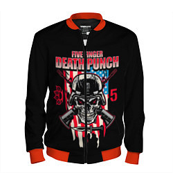 Бомбер мужской 5FDP Five Finger Death Punch, цвет: 3D-красный