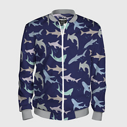 Бомбер мужской Акулы разные, цвет: 3D-меланж