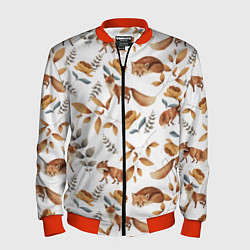 Бомбер мужской Лиса, цвет: 3D-красный