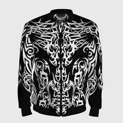 Бомбер мужской ТАТУ ЧЕРНО БЕЛОЕ УЗОР, цвет: 3D-черный