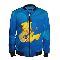 Бомбер мужской Пикачу с гитарой, цвет: 3D-черный