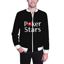 Бомбер мужской Poker Stars, цвет: 3D-белый — фото 2