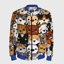 Бомбер мужской Коты и котики, цвет: 3D-синий