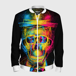 Бомбер мужской Череп-анаглиф, цвет: 3D-белый