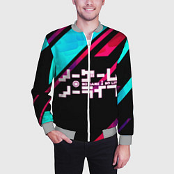 Бомбер мужской NO GAME NO LIFE LOGO, цвет: 3D-меланж — фото 2