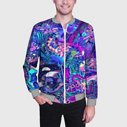 Бомбер мужской Неоновые Звери, цвет: 3D-меланж — фото 2