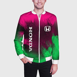 Бомбер мужской NEON HONDA НЕОН ХОНДА, цвет: 3D-белый — фото 2