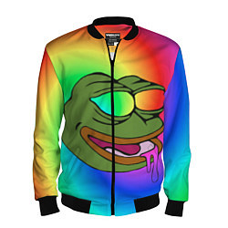 Бомбер мужской Pepe rainbow, цвет: 3D-черный