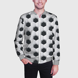 Бомбер мужской Текстура футбольного мяча, цвет: 3D-меланж — фото 2
