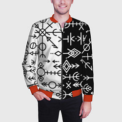Бомбер мужской ДРЕВНИЕ СЛАВЯНСКИЕ РУНЫ, цвет: 3D-красный — фото 2